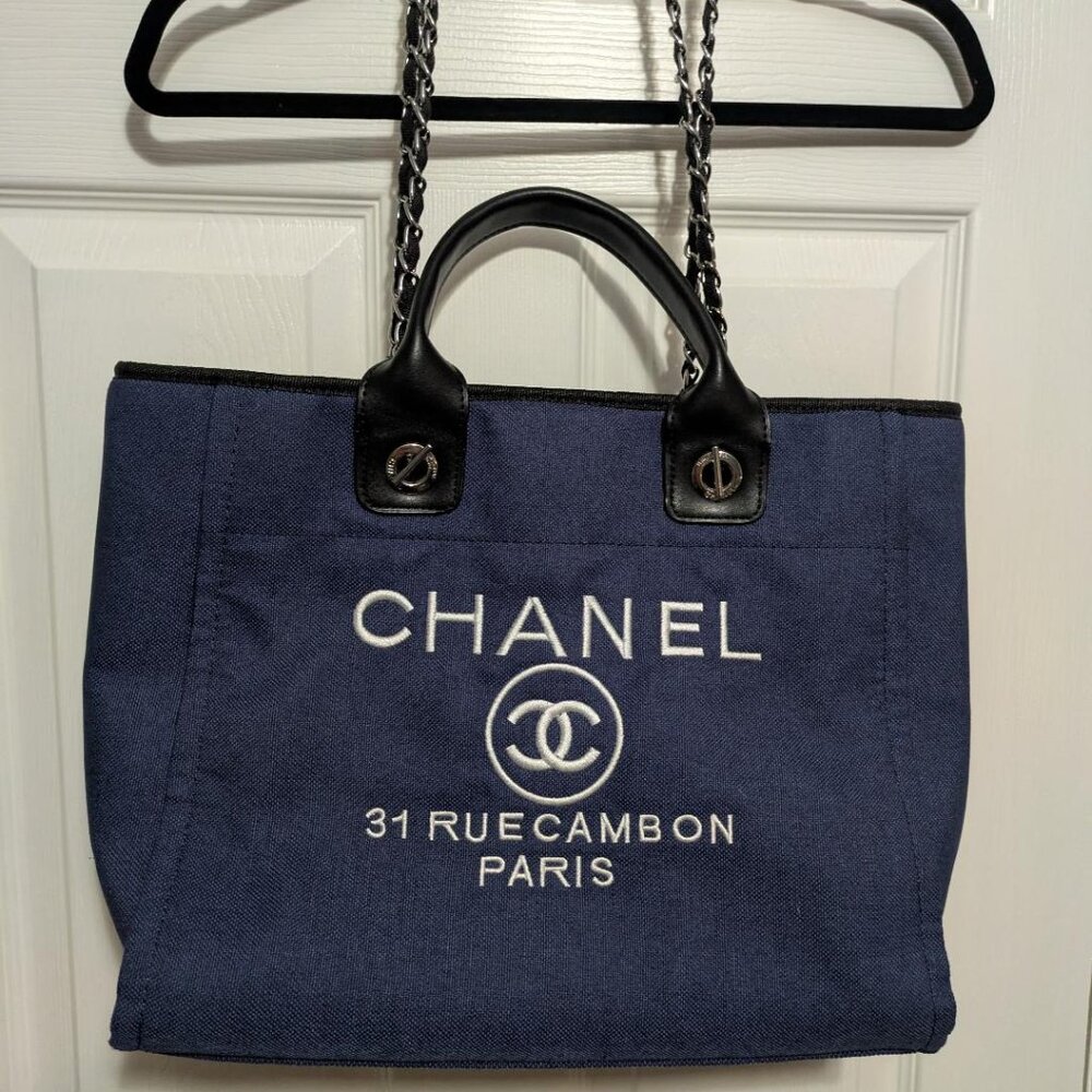 Authentic Chanel Deauville Tote - Picture 9 of 10